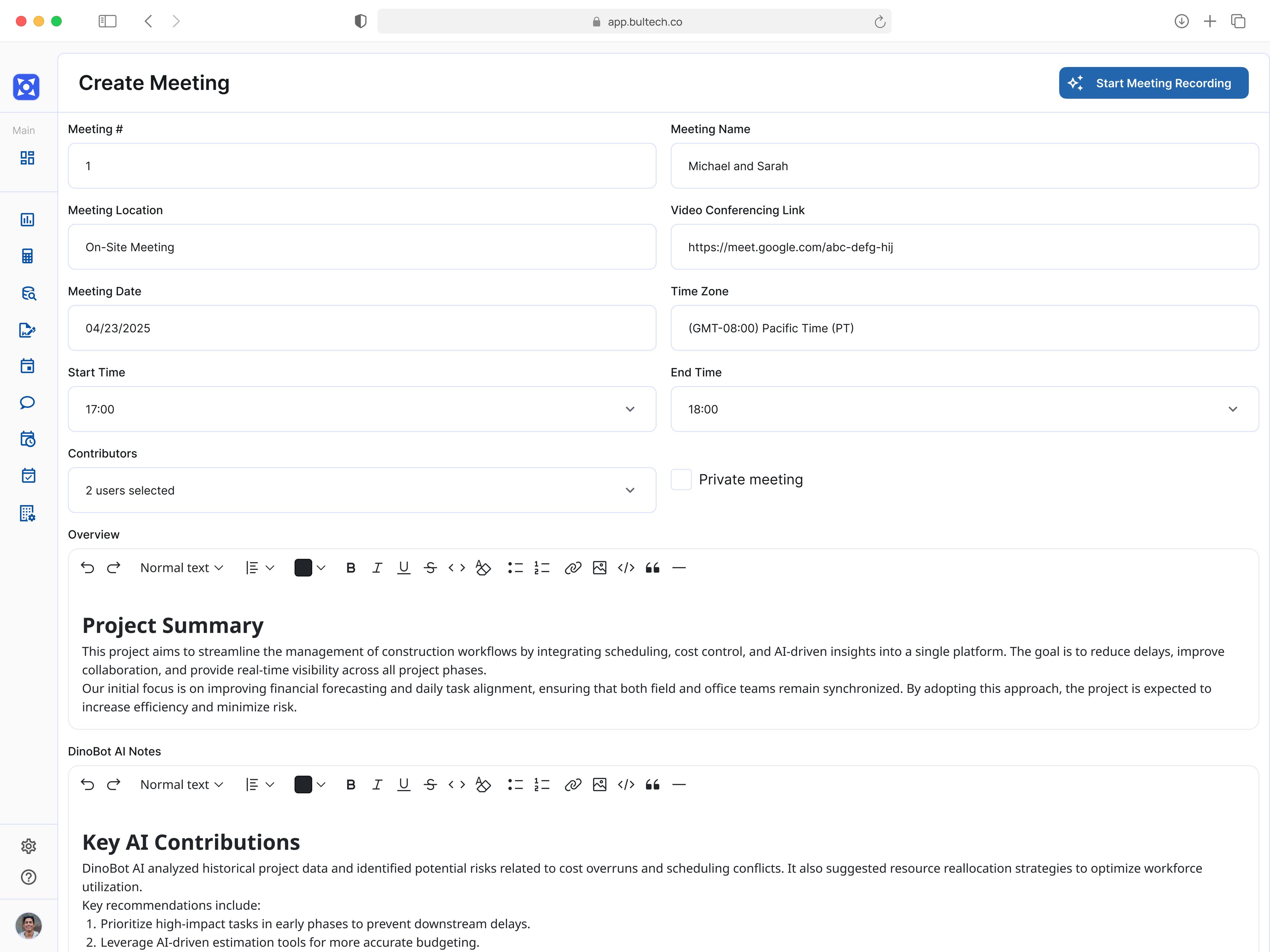 Construction Financials